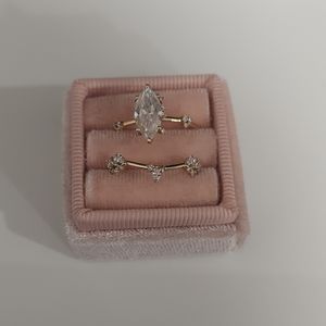 Moissanite/ diamond ring. Pair.